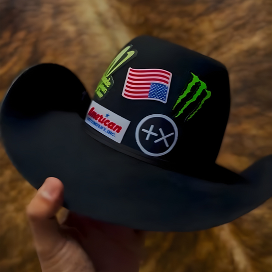 Chapeu 3 Pralana preto + Adesivos