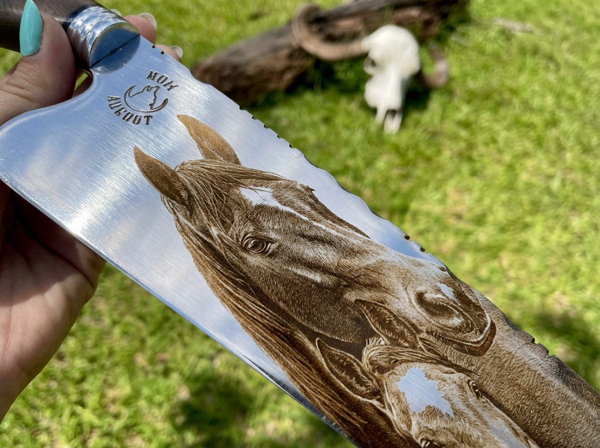 Faca Artesanal Premium "Espírito Campeiro" - Gravação Cavalo em Alto Relevo